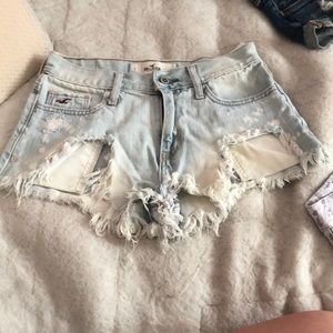 High-waisted jean shorts